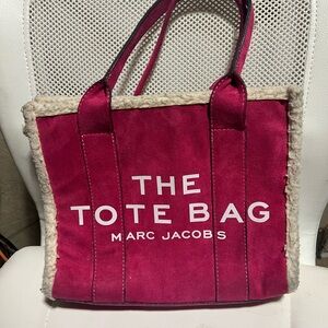 Marc Jacobs Fuchsia Tote with Shearling Trim